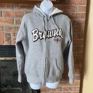 NFL Apparel Cleveland Browns Gray Full Zip Fleece Lined Hoodie